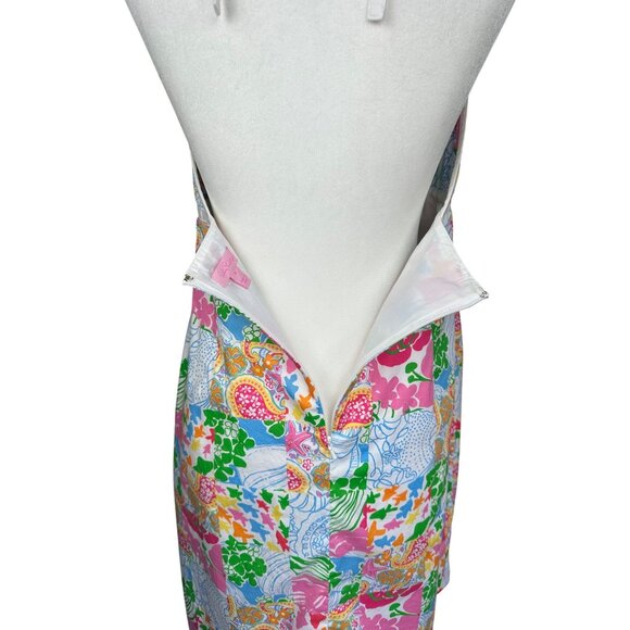 Lilly Pulitzer Patchwork Halter Mini Dress Sz 6 Old Money Preppy Coastal Resort - Picture 6 of 10